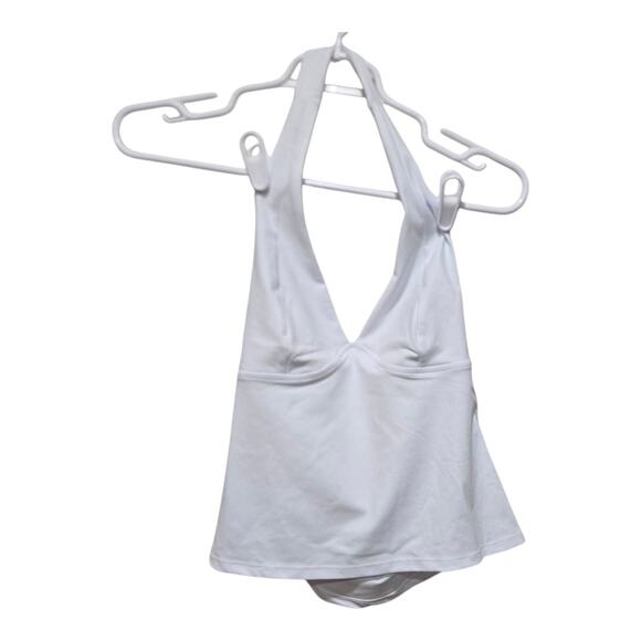 Free people top womens size medium white still here halter cami plunge neckline - Picture 2 of 6